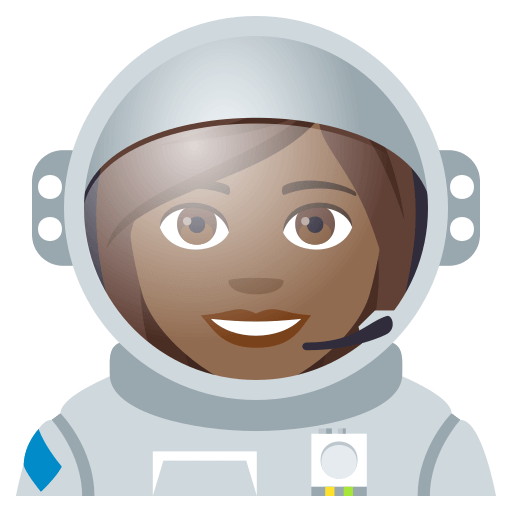 Astronauta Mulher: Tom de Pele Médio-Escuro