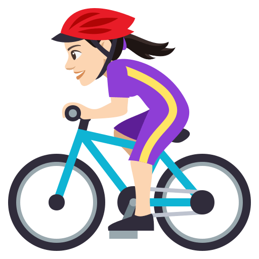 Mulher Ciclista: Tom de Pele Claro