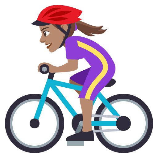 Mulher Ciclista: Tom de Pele Médio