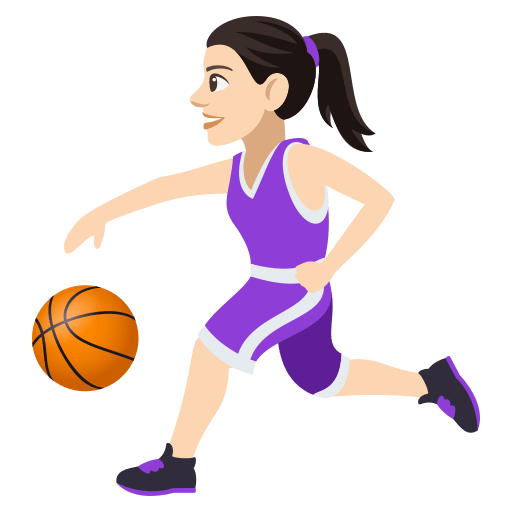 Mulher Jogando Basquete: Tom de Pele Claro