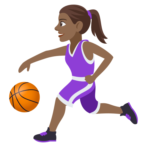 Mulher Jogando Basquete: Tom de Pele Médio-Escuro