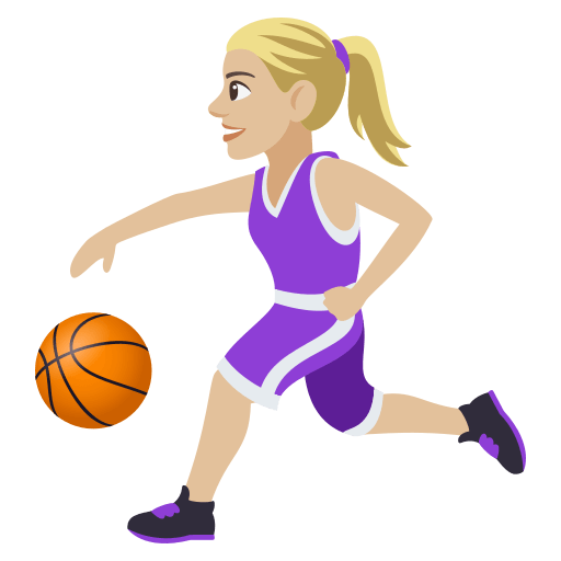Mulher Jogando Basquete: Tom de Pele Médio-Claro