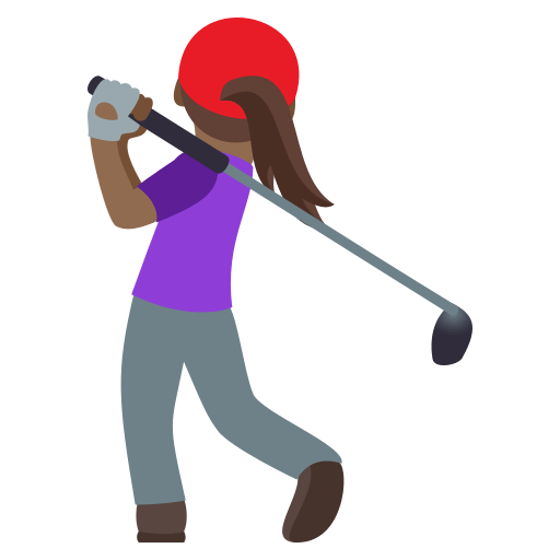 Mulher Golfista: Tom de Pele Médio-Escuro