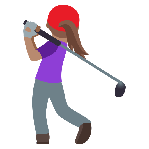 Mulher Golfista: Tom de Pele Médio