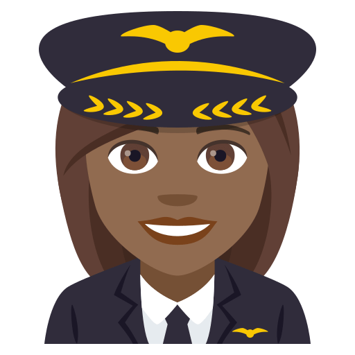 Piloto De Avião Mulher: Tom de Pele Médio-Escuro