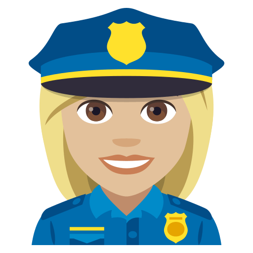 Policial Mulher: Tom de Pele Médio-Claro
