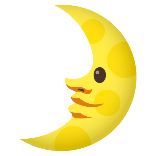 Pierwsza kwadra księżyca z twarzą