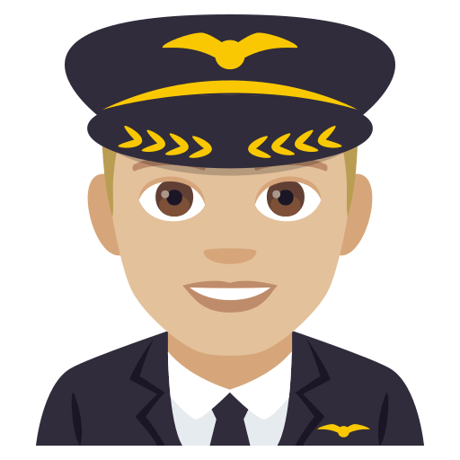 Mężczyzna pilot: Średnio Jasny Odcień Skóry