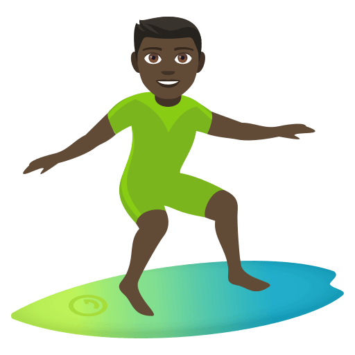 Surfująca osoba: Ciemny Odcień Skóry