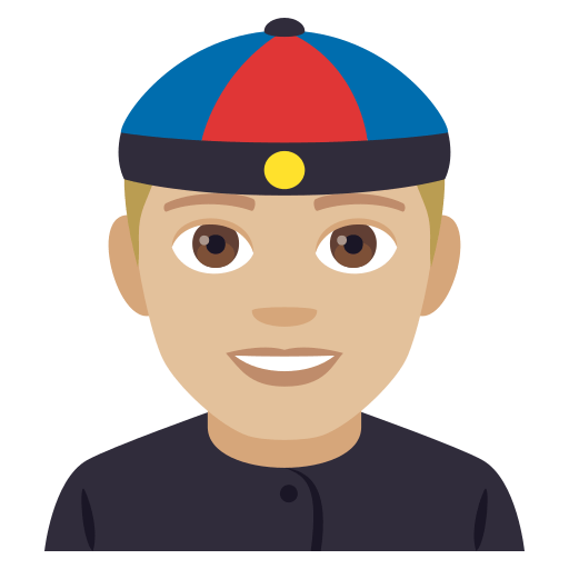 Osoba w chińskiej czapce: Średnio Jasny Odcień Skóry
