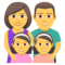 Familie: Mann, Frau, Mädchen, Mädchen