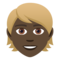Person: Dunkle Hautfarbe, Blondes Haar