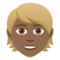 Person: Mitteldunkle Hautfarbe, Blondes Haar
