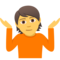 Schulterzuckende Person