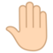 Erhobene Hand Von Hinten: Helle Hautfarbe