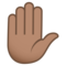 Erhobene Hand: Mittlere Hautfarbe