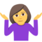 Schulterzuckende Frau