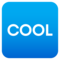 Wort „Cool“ In Blauem Quadrat