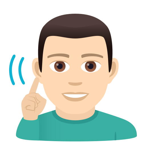 Gehörloser Mann: Helle Hautfarbe
