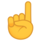 Nach Oben Weisender Zeigefinger Von Vorne