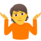 Schulterzuckende Person
