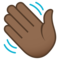 Winkende Hand: Mitteldunkle Hautfarbe