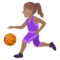Frau Mit Ball: Mittlere Hautfarbe