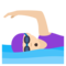 Schwimmerin: Helle Hautfarbe