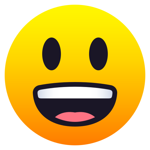 Faccina Con Un Gran Sorriso E Occhi Spalancati