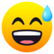 Faccina Con Un Gran Sorriso E Goccia Di Sudore