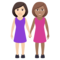 Due Donne Che Si Tengono Per Mano: Carnagione Chiara, Carnagione Media