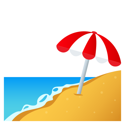 Strand Mit Sonnenschirm