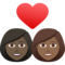 Paar mit Herz: Frau, Frau, Dunkle Hautfarbe, Mitteldunkle Hautfarbe