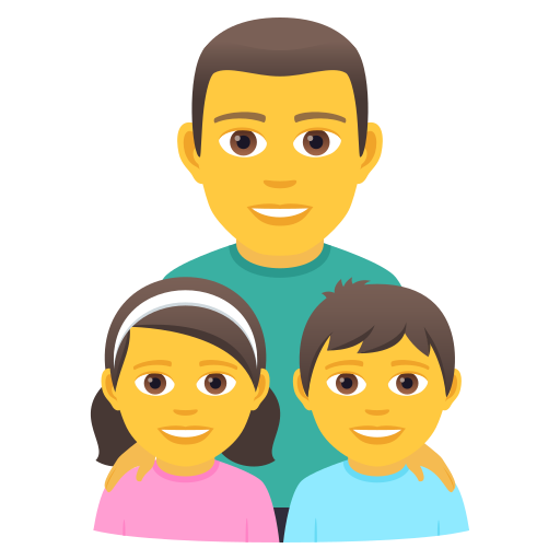Familie: Mann, Mädchen, Junge