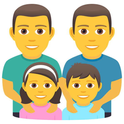 Familie: Mann, Mann, Mädchen, Junge