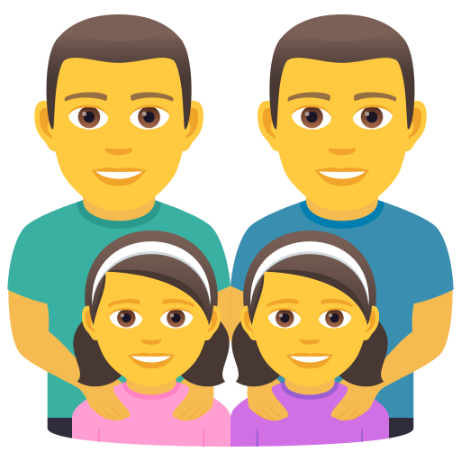 Familie: Mann, Mann, Mädchen, Mädchen