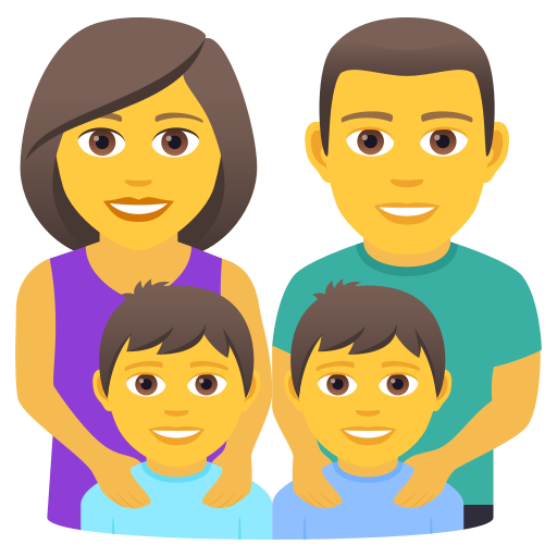 Familie: Mann, Frau, Junge, Junge