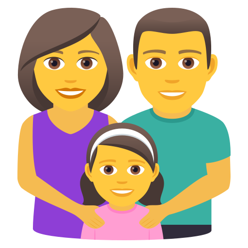 Familie: Mann, Frau, Mädchen