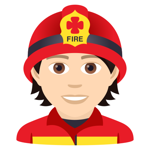 Feuerwehrmann/-frau: Helle Hautfarbe
