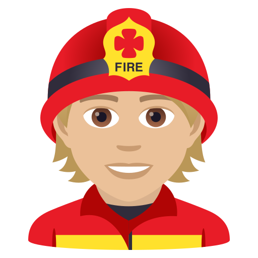 Feuerwehrmann/-frau: Mittelhelle Hautfarbe