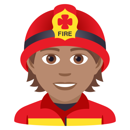 Feuerwehrmann/-frau: Mittlere Hautfarbe