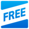 Wort „Free“ In Blauem Quadrat