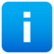Buchstabe „I“ In Blauem Quadrat