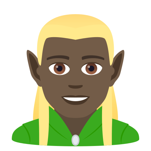 Männlicher Elf: Dunkle Hautfarbe
