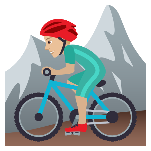 Mountainbiker: Mittelhelle Hautfarbe