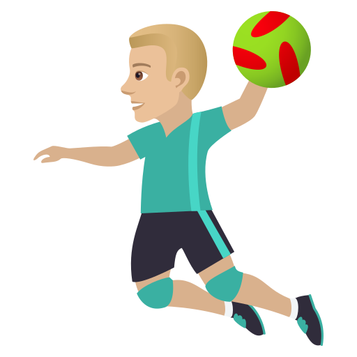 Handballspieler: Mittelhelle Hautfarbe
