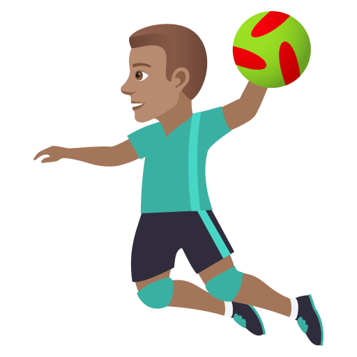 Handballspieler: Mittlere Hautfarbe