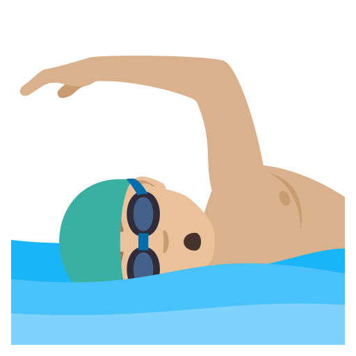 Schwimmer: Mittelhelle Hautfarbe