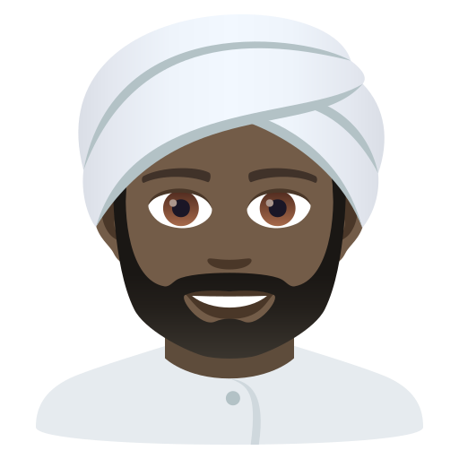 Mann Mit Turban: Dunkle Hautfarbe