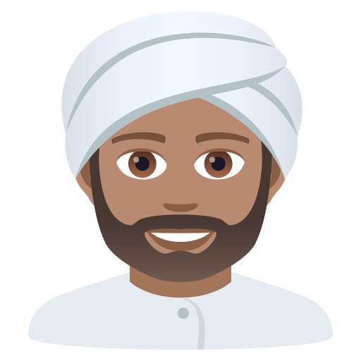 Mann Mit Turban: Mittlere Hautfarbe